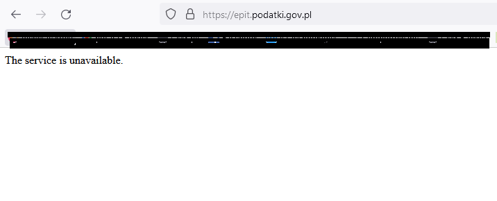 na stronie epit.podatnik.gov.pl komunikat The service is unavailable.