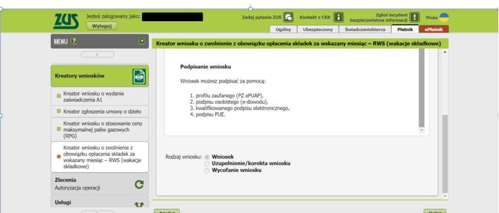Korekta wniosku RWS krok po kroku