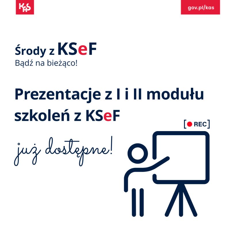 Prezentacje i wideo - szkolenia KSeF autorstwa KAS