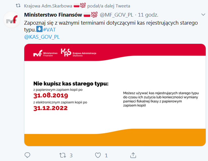 koniec sprzedaży kas starego typu z papierowym zapisem kopii
