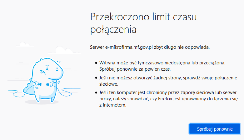 e-mikrofirma do wysyłki nowego JPK_VAT czasowo niedostępna