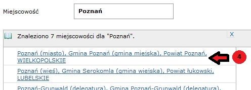 ePUAP - wybierz miejscowość