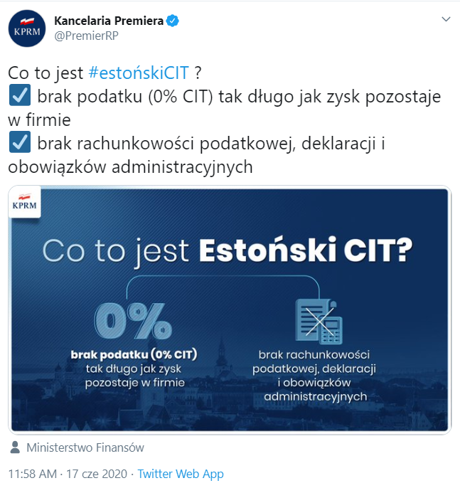 tweet estoński CIT