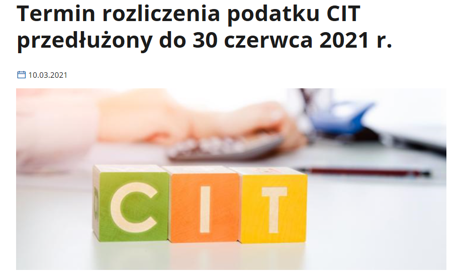 Dłuży termin na CIT-8 w 2021 roku