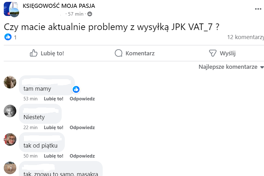 JPK brak możliwości wysyłki