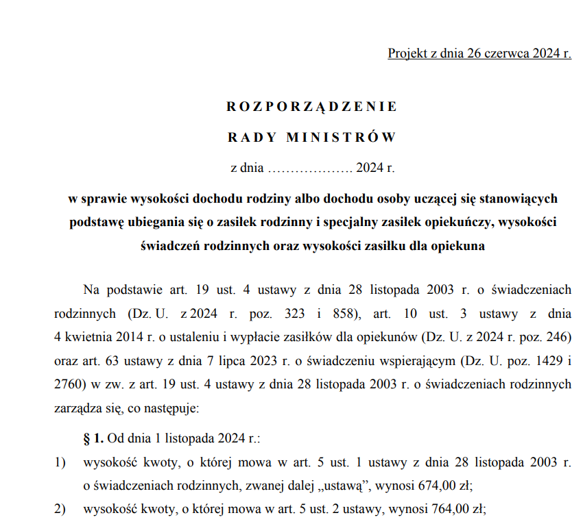 Kryteria dochodowe i zasiłek pielęgnacyjny bez podwyżki