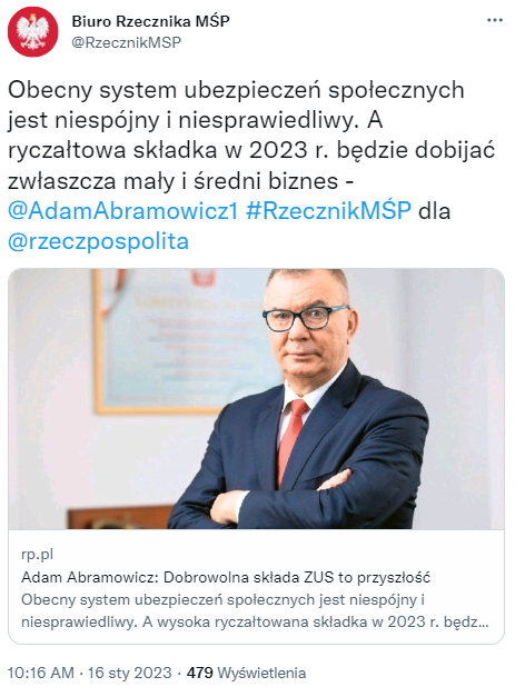 Dobrowolny Zus Dla Przedsiębiorców Zbiórka Podpisów Pod Projektem Ustawy Pitpl 3960