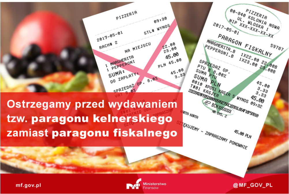 Dlaczego należy wydawać paragon fiskalny, a nie kelnerski