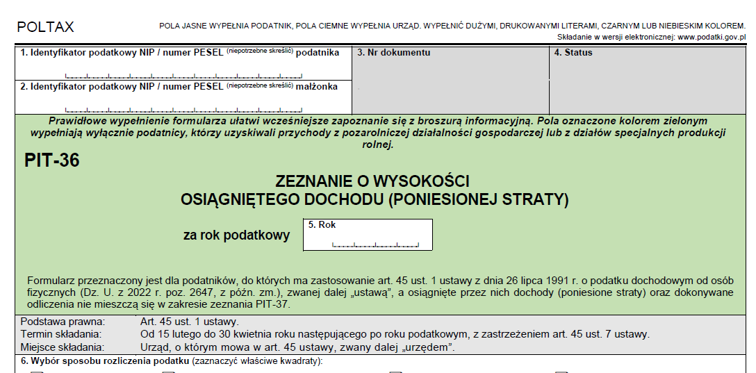 Do kiedy PIT-36 w 2024 roku?