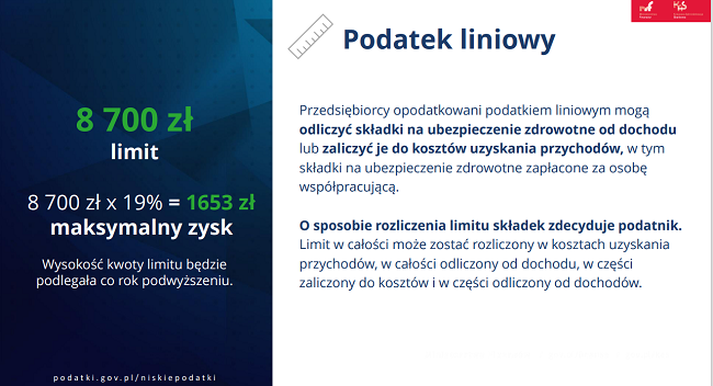 Składka zdrowotna podatek liniowy Polski ład
