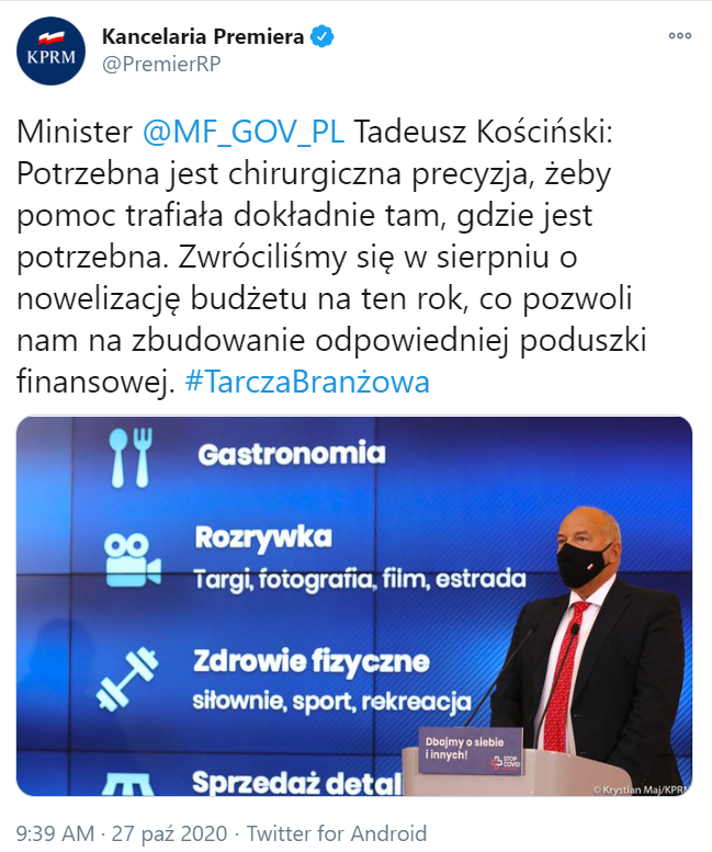 minister finansów Tadeusz Kościński