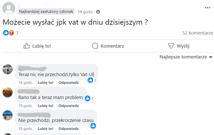 Grupa księgowa - problem z JPK