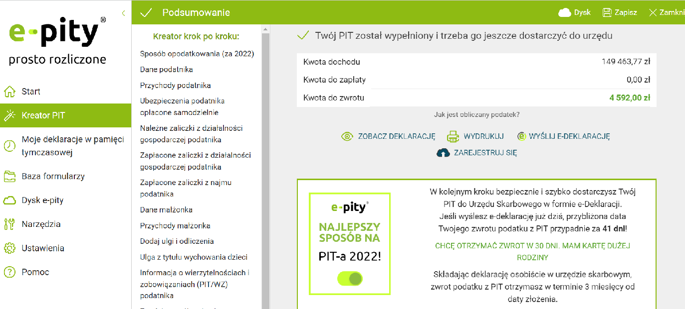 Zwrot podatku e-pity.pl