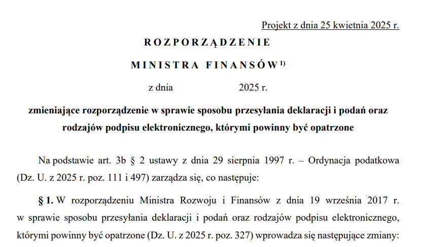 Nowy projekt Ministerstwa Finansów