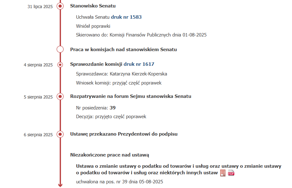 Ustawa o KSeF - proces legislacyjny