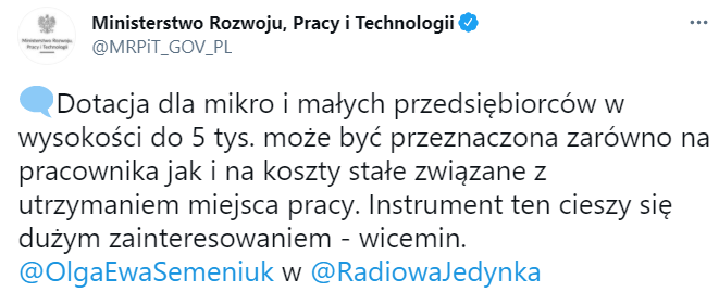 Dotacja 5000 zł z Tarczy
