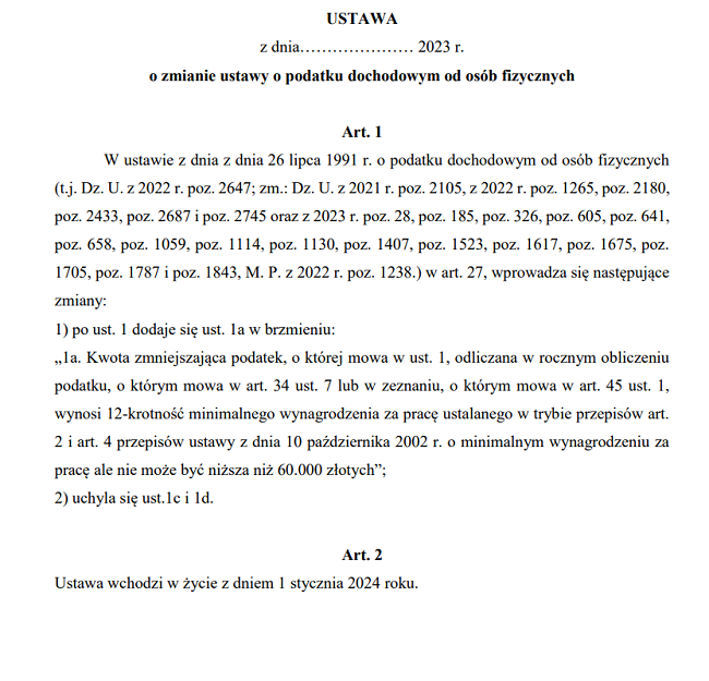 Kwota wolna od podatku 60 000 zł z datą wsteczną?