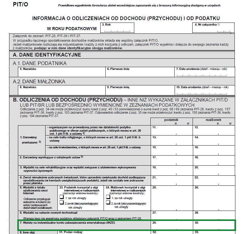 IKZE w PIT/O IKZE w PIT/O