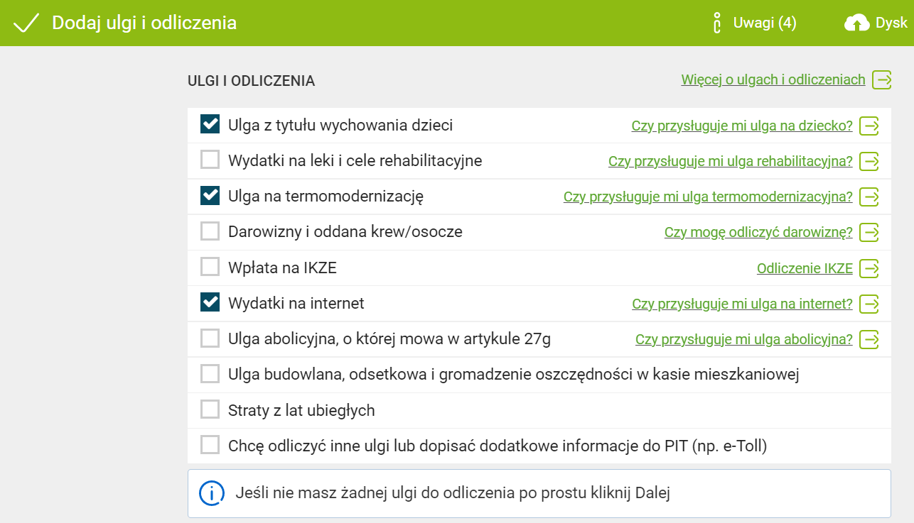 Ulgi podatkowe w programie e-pity.pl