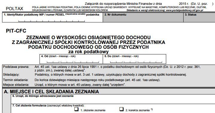Złóż deklaracje PIT-CFC i CIT-CFC do końca września