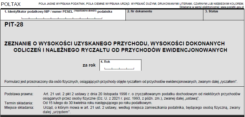 PIT-28 za 2024 rok