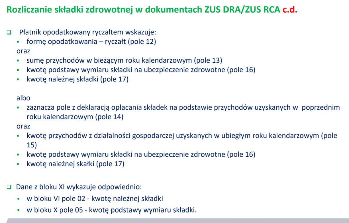 Jak wypełnić ZUS DRA dla ryczałtu
