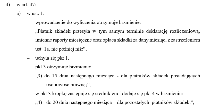 Nowe terminy płatności ZUS 2022