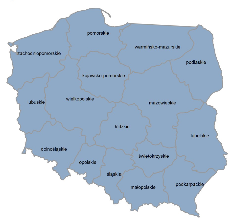 Mapa województw Polski